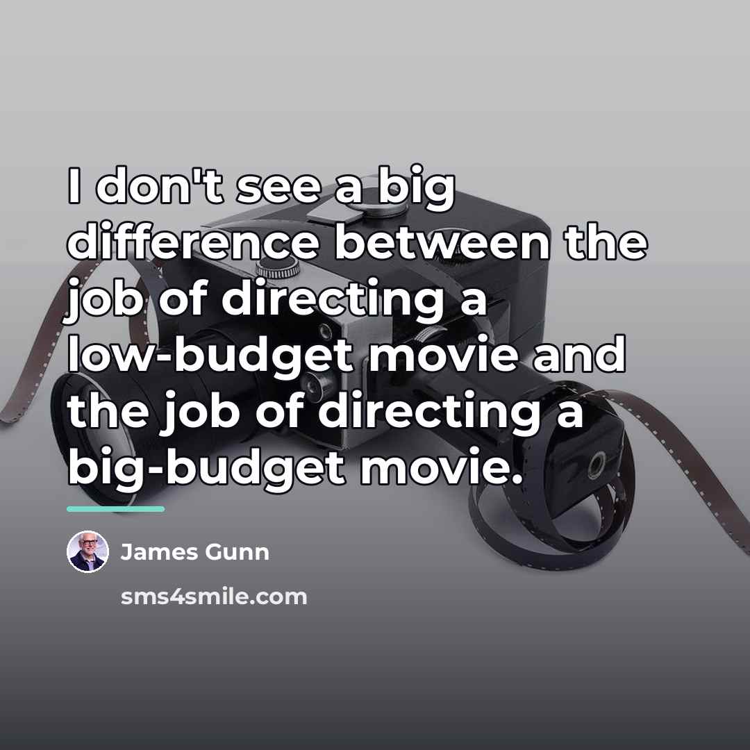 “I don't see a big difference between the job of…” quote by James Gunn