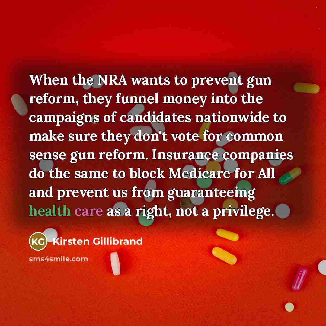 “When the NRA wants to prevent gun reform, they funnel…” quote by Kirsten Gillibrand