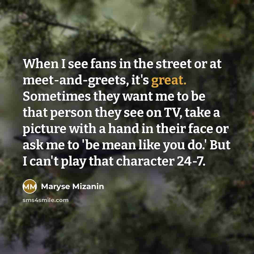 “When I see fans in the street or at meet-and-greets,…” quote by Maryse Mizanin