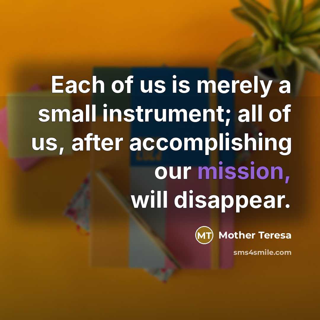 “Each of us is merely a small instrument; all of…” quote by Mother Teresa