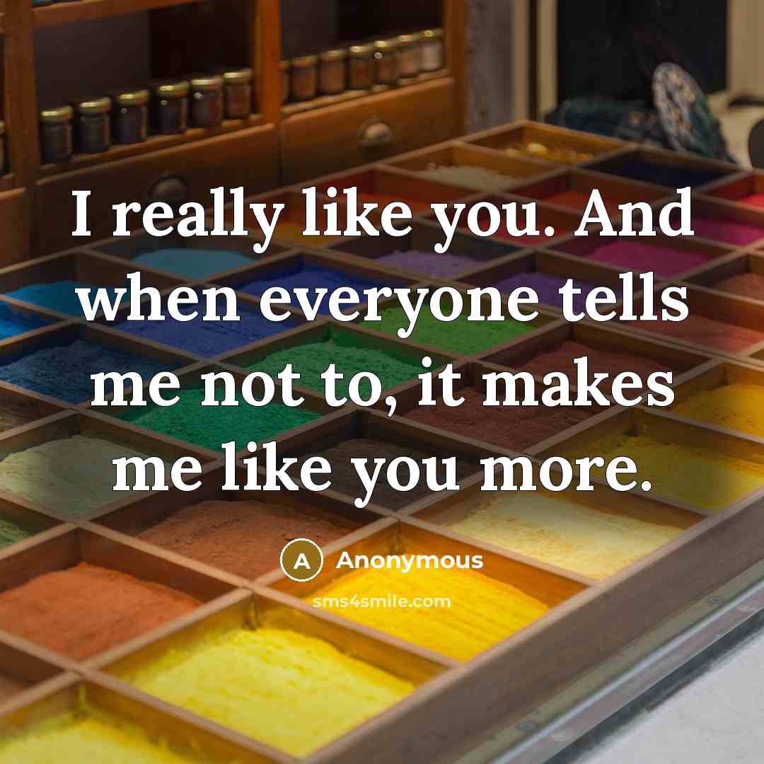 “I really like you. And when everyone tells me not…” quote by Anonymous