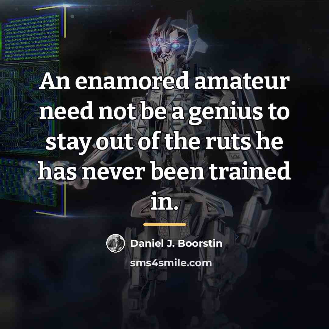 “An enamored amateur need not be a genius to stay…” quote by Daniel J. Boorstin