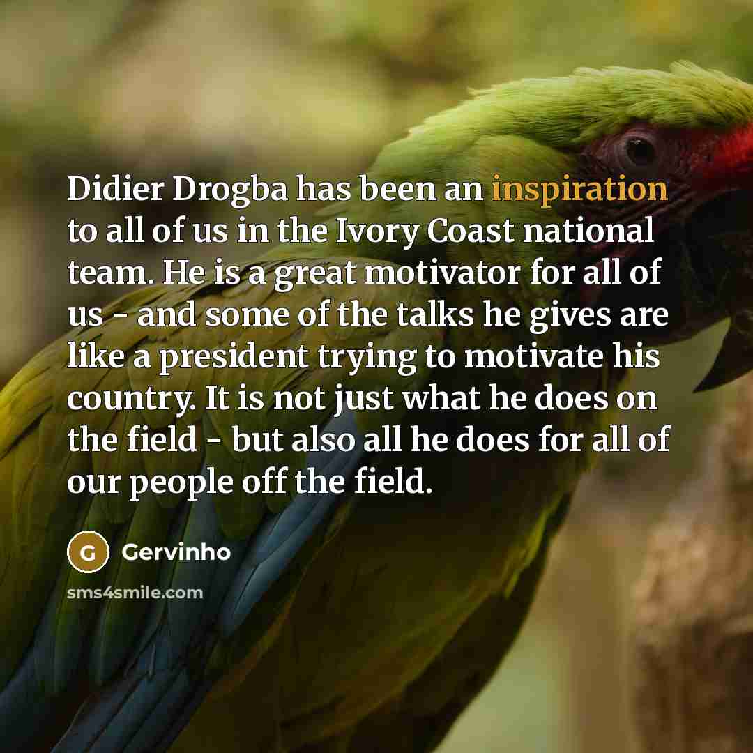 “Didier Drogba has been an inspiration to all of us…” quote by Gervinho