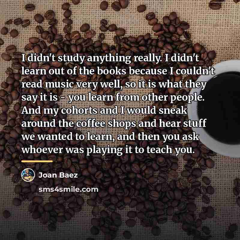 “I didn't study anything really. I didn't learn out of…” quote by Joan Baez