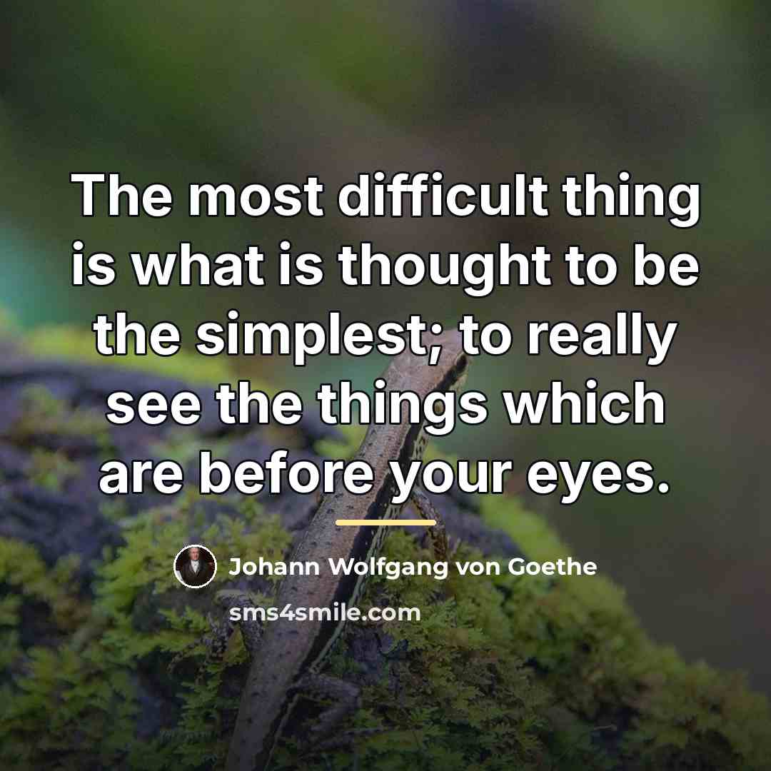“The most difficult thing is what is thought to be…” quote by Johann Wolfgang von Goethe