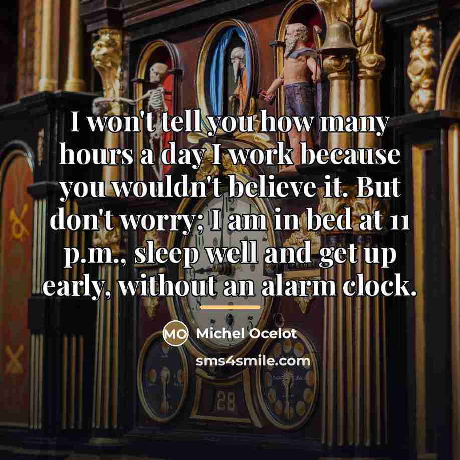 “I won't tell you how many hours a day I…” quote by Michel Ocelot
