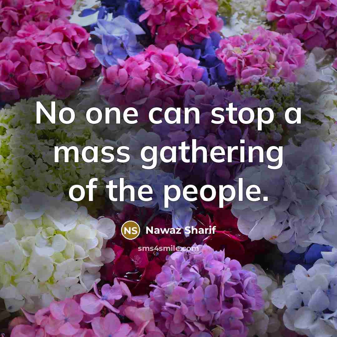 “No one can stop a mass gathering of the people.…” quote by Nawaz Sharif