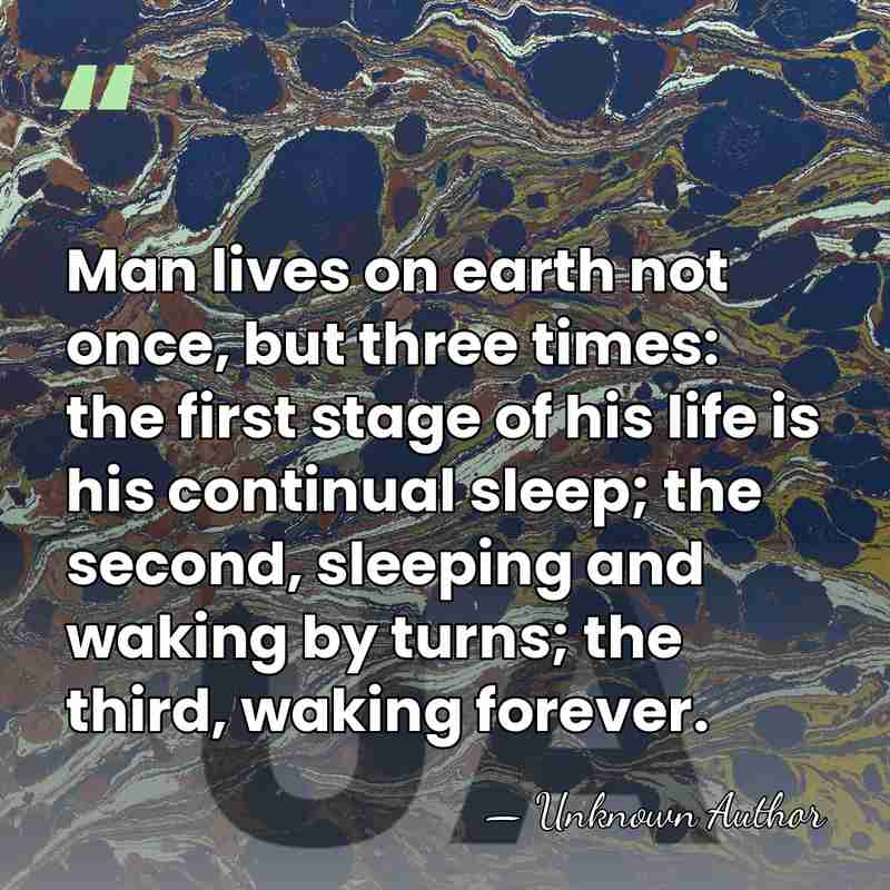 Man lives on earth not once, but three times: the first stage&hellip; - Gustav Fechner