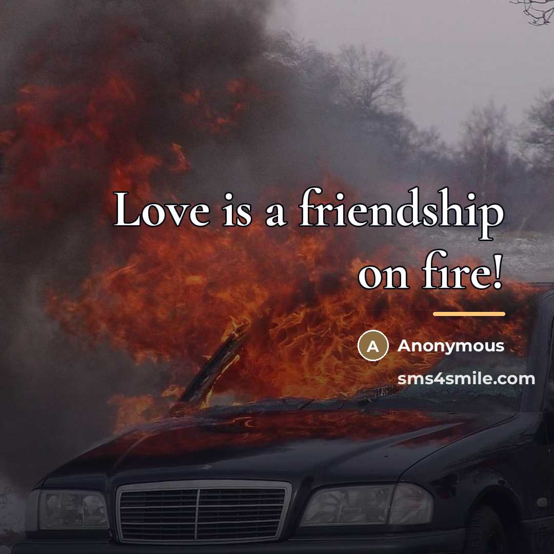 “Love is a friendship on fire!…” quote by Anonymous
