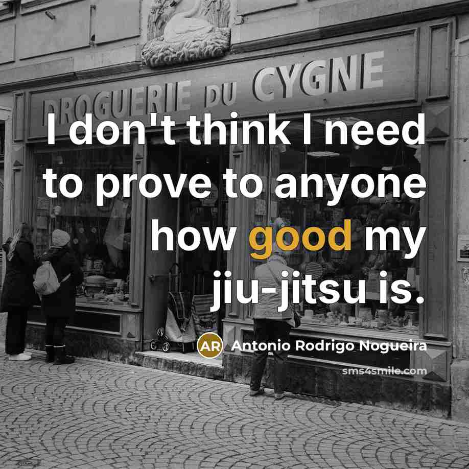 “I don't think I need to prove to anyone how…” quote by Antonio Rodrigo Nogueira