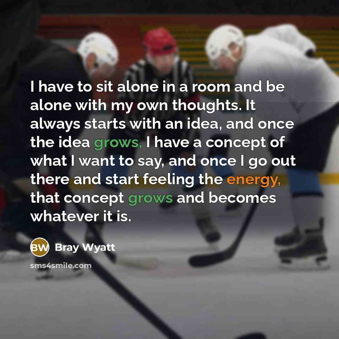 “I have to sit alone in a room and be…” quote by Bray Wyatt
