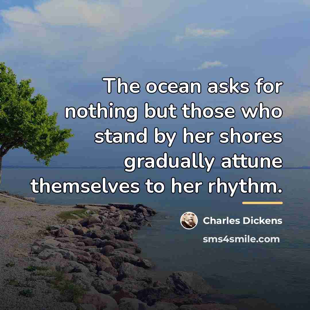 “The ocean asks for nothing but those who stand by…” quote by Charles Dickens
