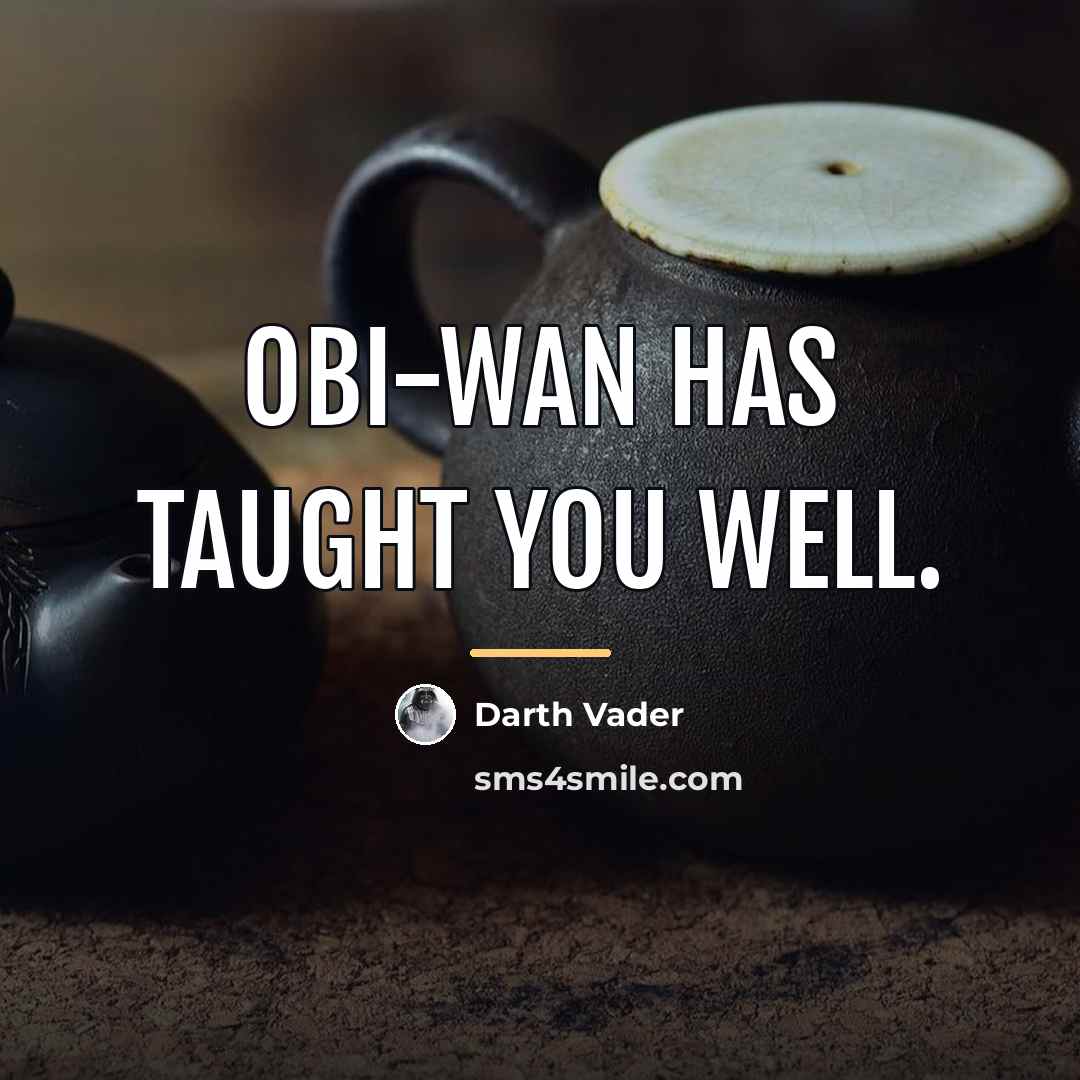 “Obi-Wan has taught you well.…” quote by Darth Vader