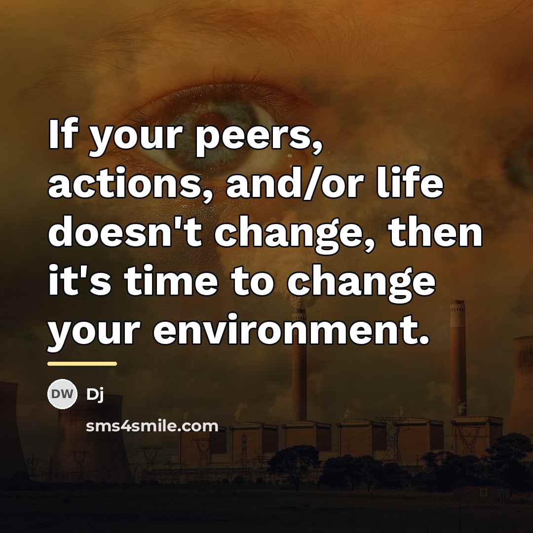“If your peers, actions, and/or life doesn't change, then it's…” quote by DJ