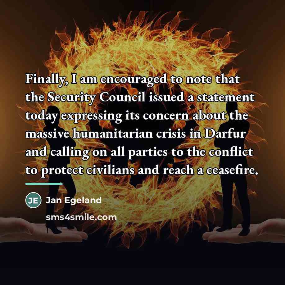 “Finally, I am encouraged to note that the Security Council…” quote by Jan Egeland
