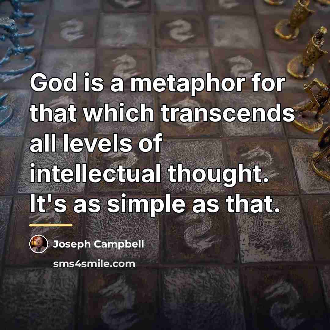 “God is a metaphor for that which transcends all levels…” quote by Joseph Campbell