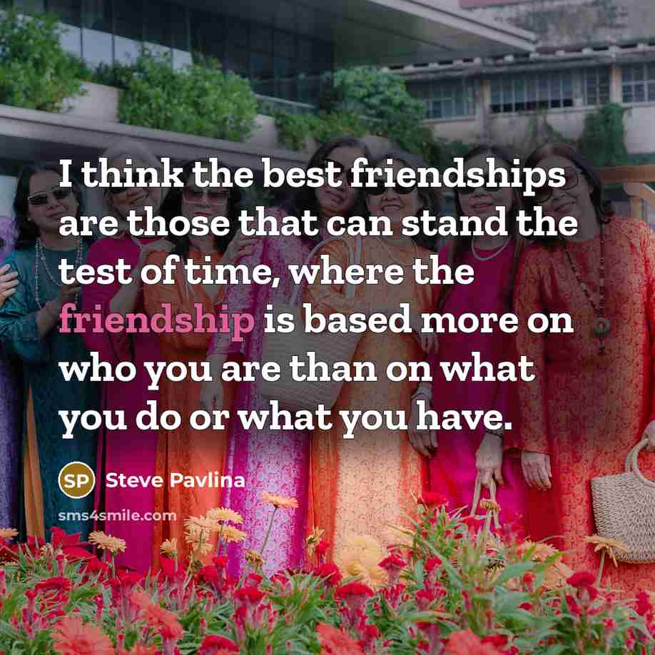 “I think the best friendships are those that can stand…” quote by Steve Pavlina