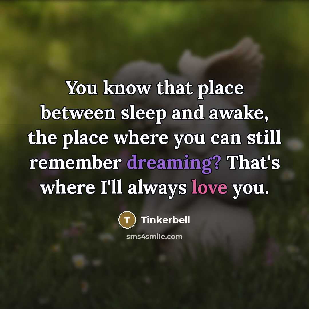“You know that place between sleep and awake, the place…” quote by Tinkerbell
