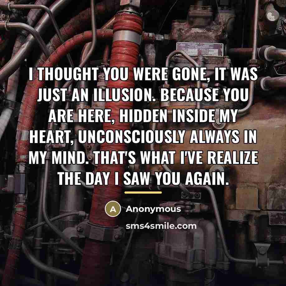 “I thought you were gone, it was just an illusion.…” quote by Anonymous