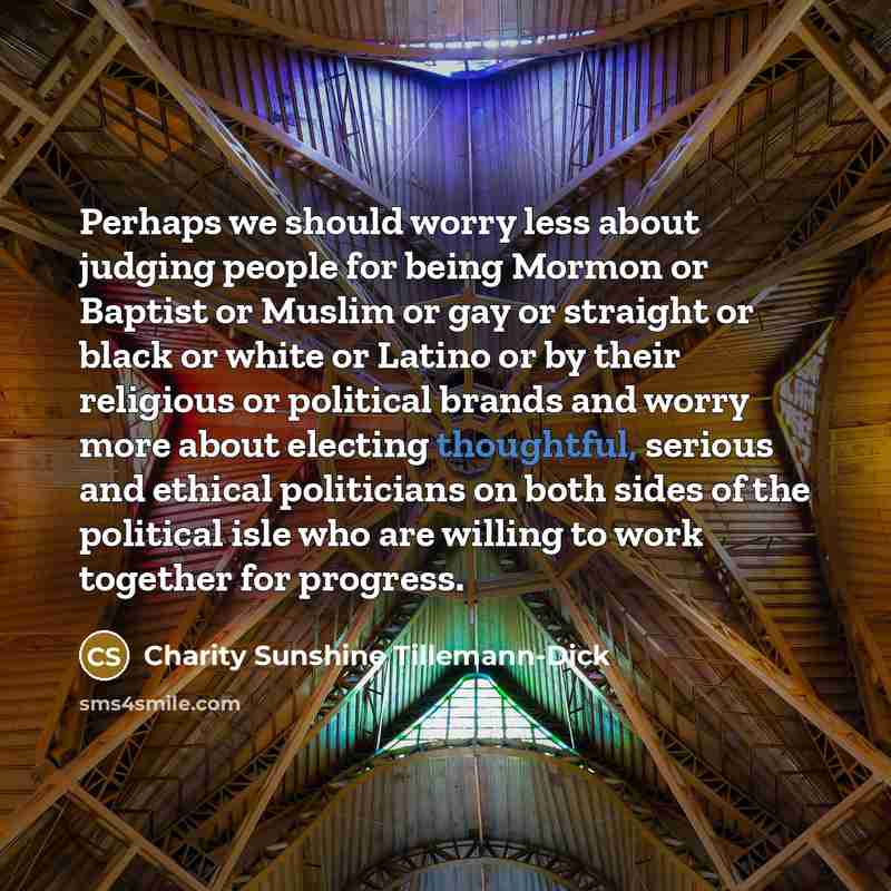 “Perhaps we should worry less about judging people for being…” quote by Charity Sunshine Tillemann-Dick