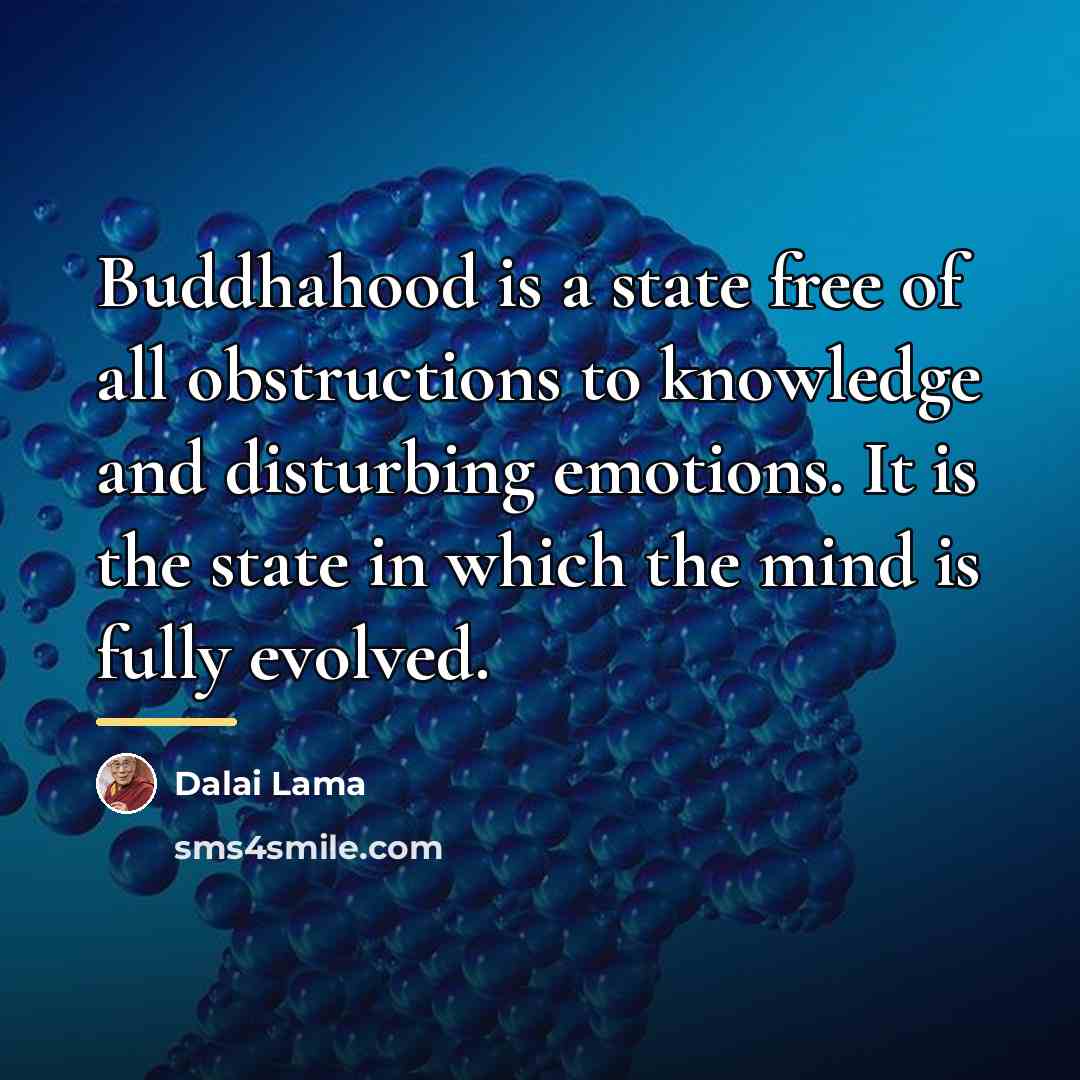 “Buddhahood is a state free of all obstructions to knowledge…” quote by Dalai Lama