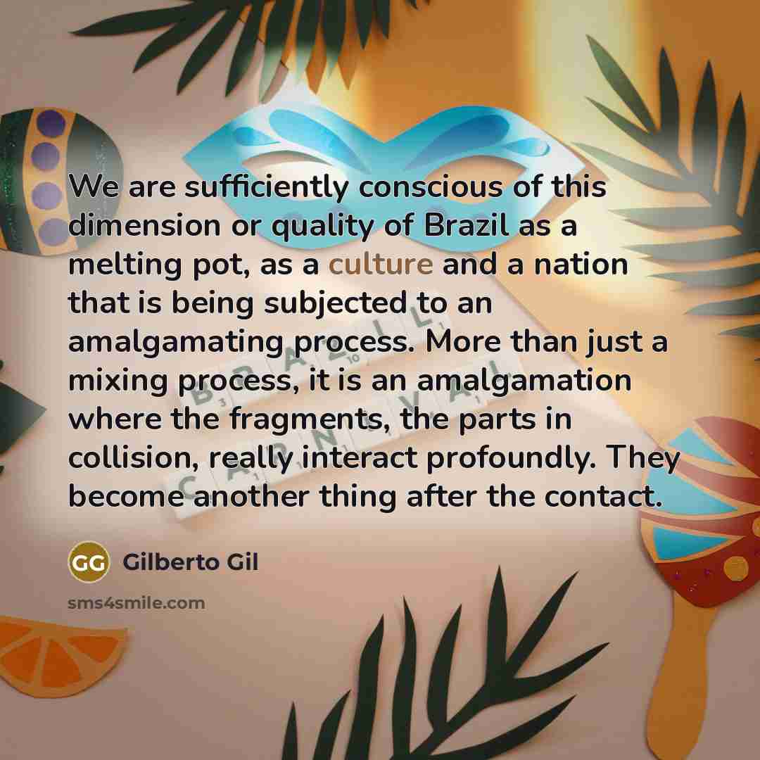 “We are sufficiently conscious of this dimension or quality of…” quote by Gilberto Gil