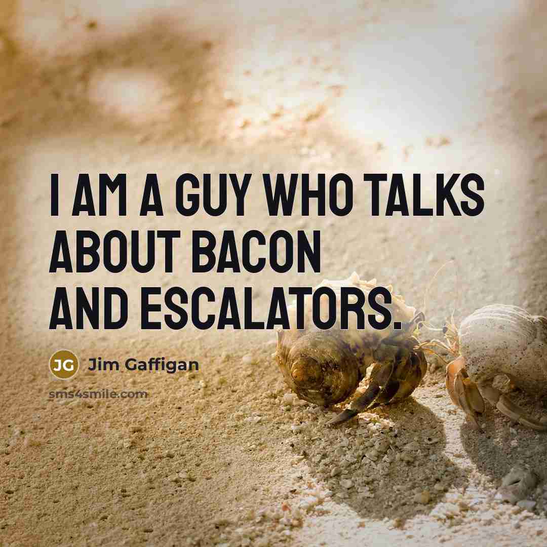“I am a guy who talks about bacon and escalators.…” quote by Jim Gaffigan