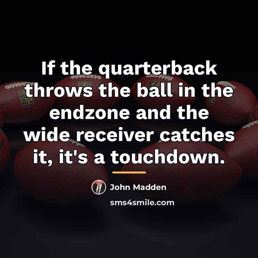 “If the quarterback throws the ball in the endzone and…” quote by John Madden