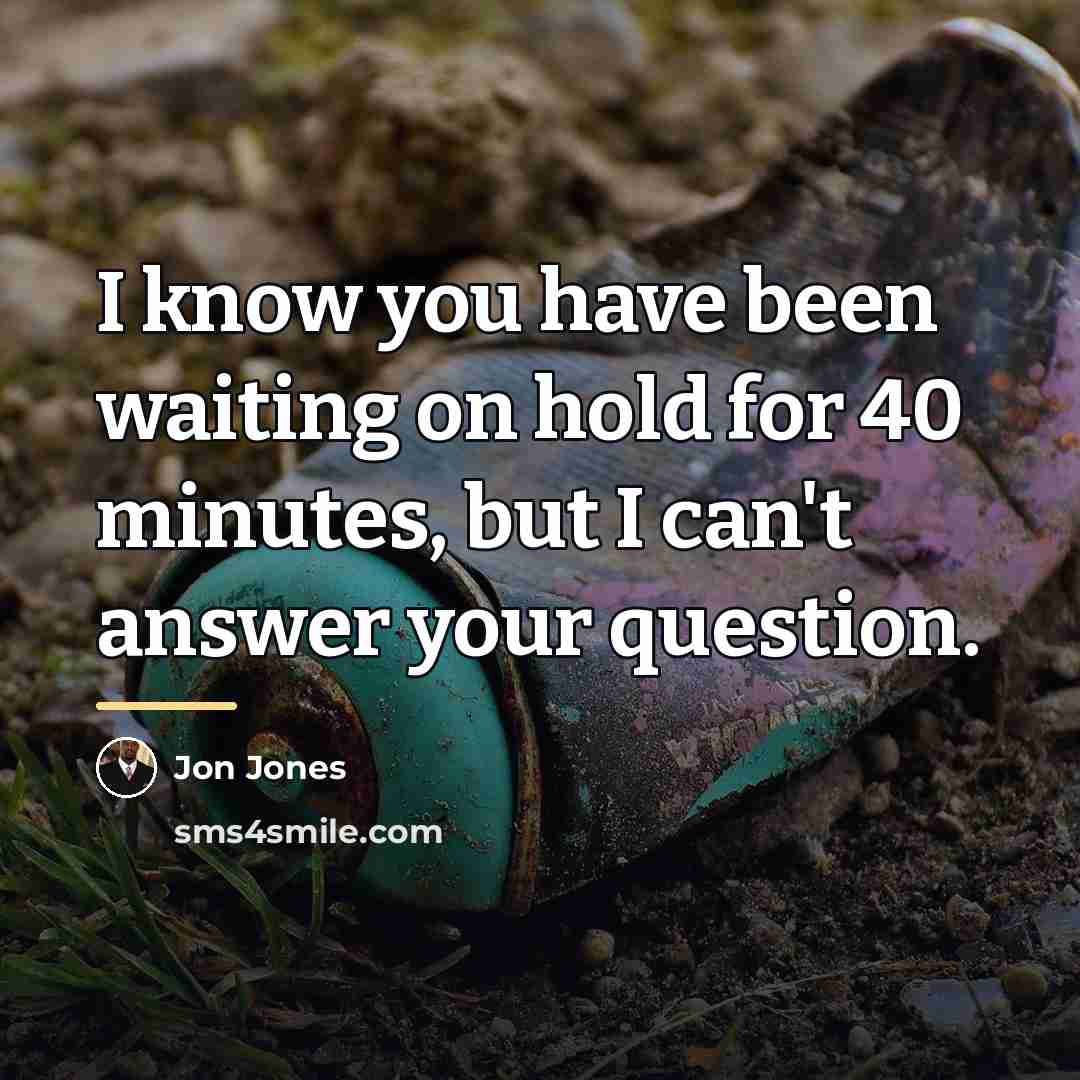“I know you have been waiting on hold for 40…” quote by Jon Jones