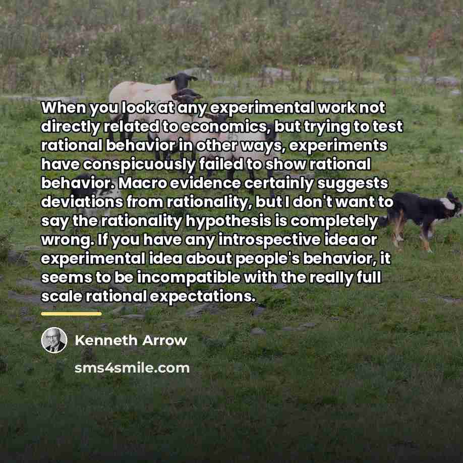 “When you look at any experimental work not directly related…” quote by Kenneth Arrow