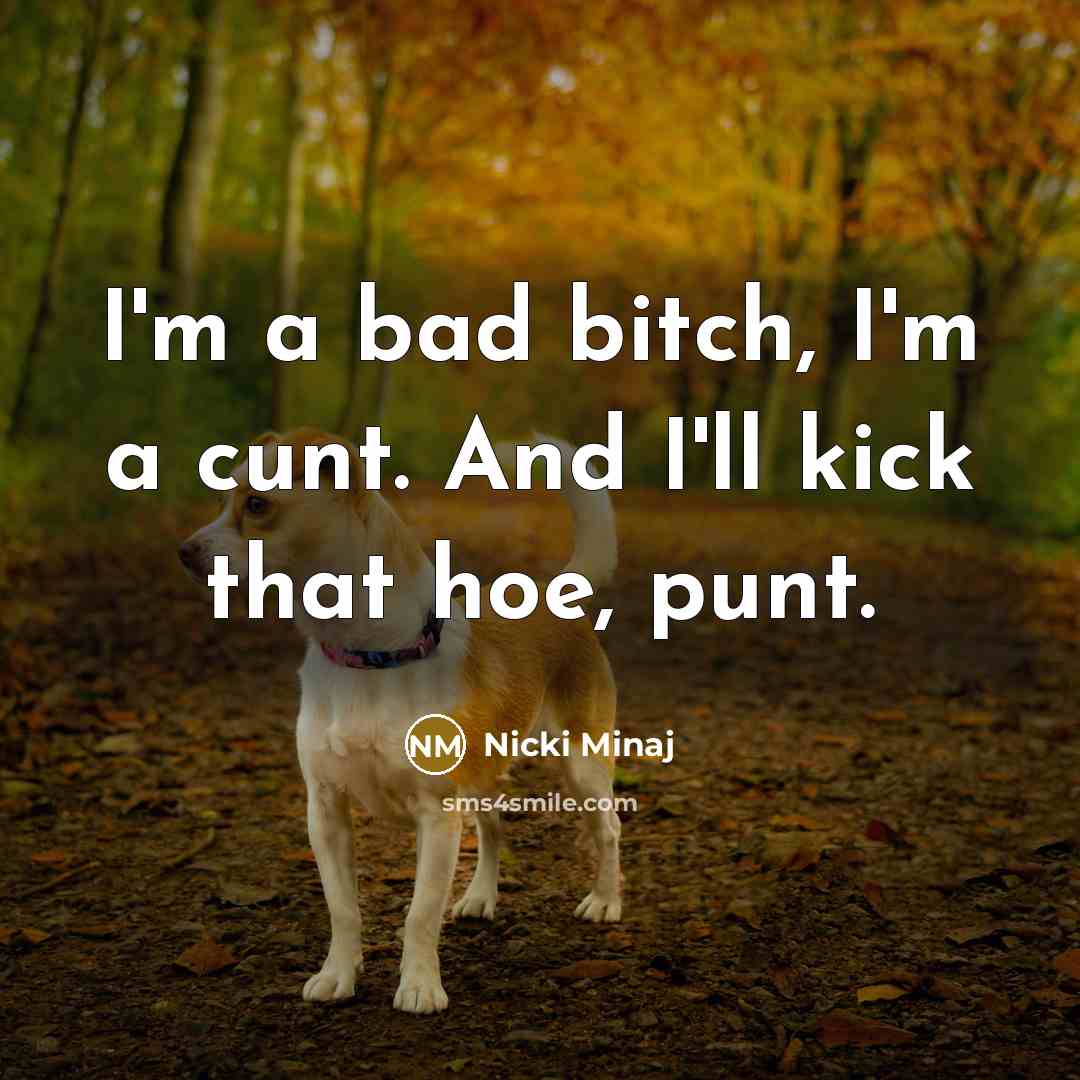 “I'm a bad bitch, I'm a cunt. And I'll kick…” quote by Nicki Minaj