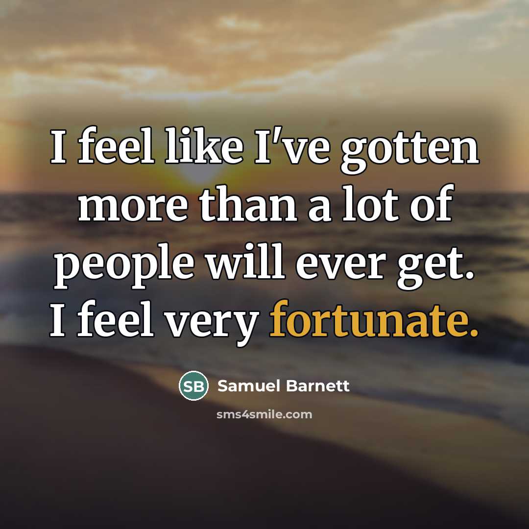 “I feel like I've gotten more than a lot of…” quote by Samuel Barnett
