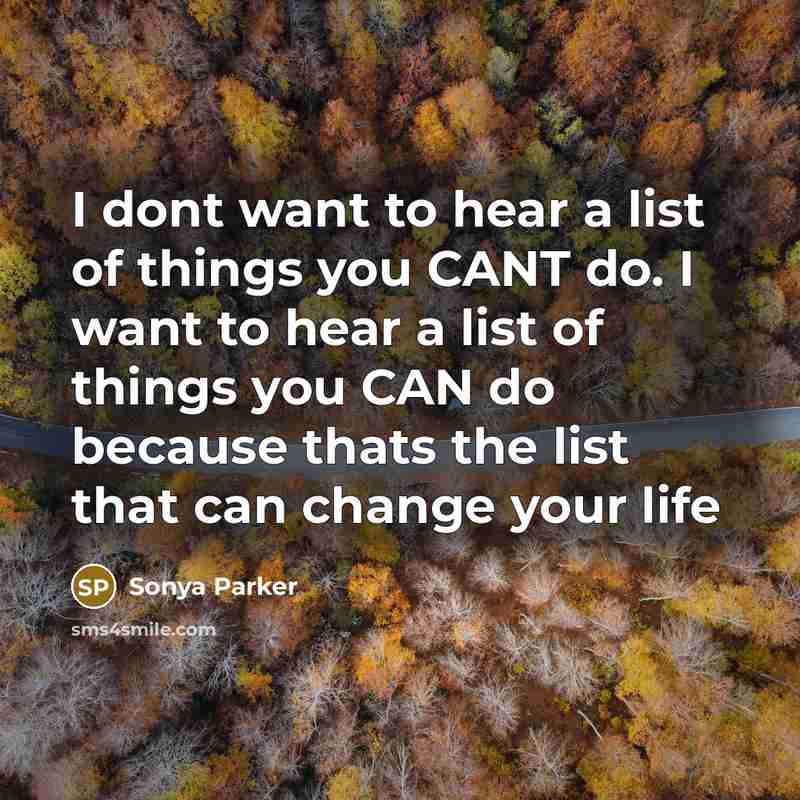 “I dont want to hear a list of things you…” quote by Sonya Parker