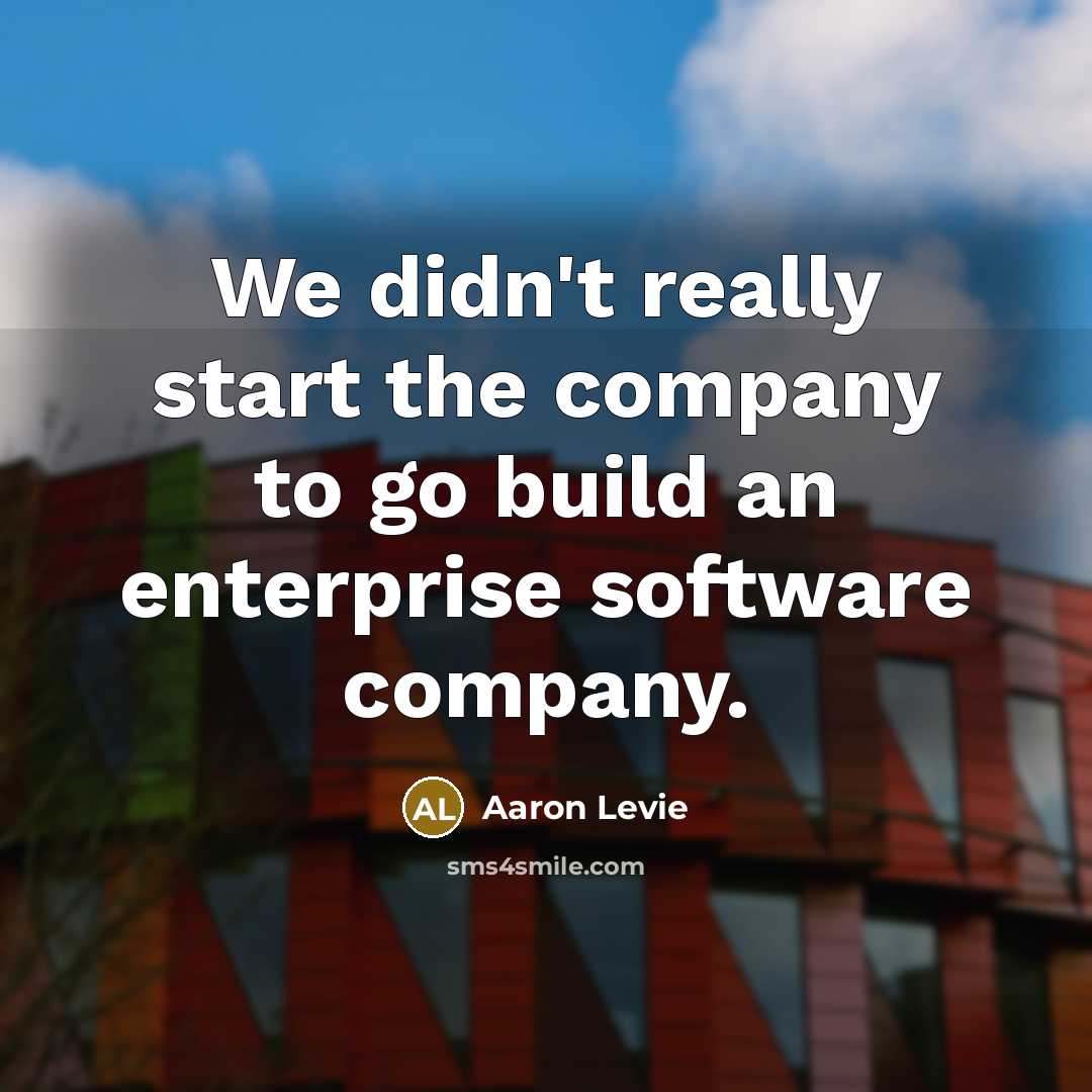 “We didn't really start the company to go build an…” quote by Aaron Levie