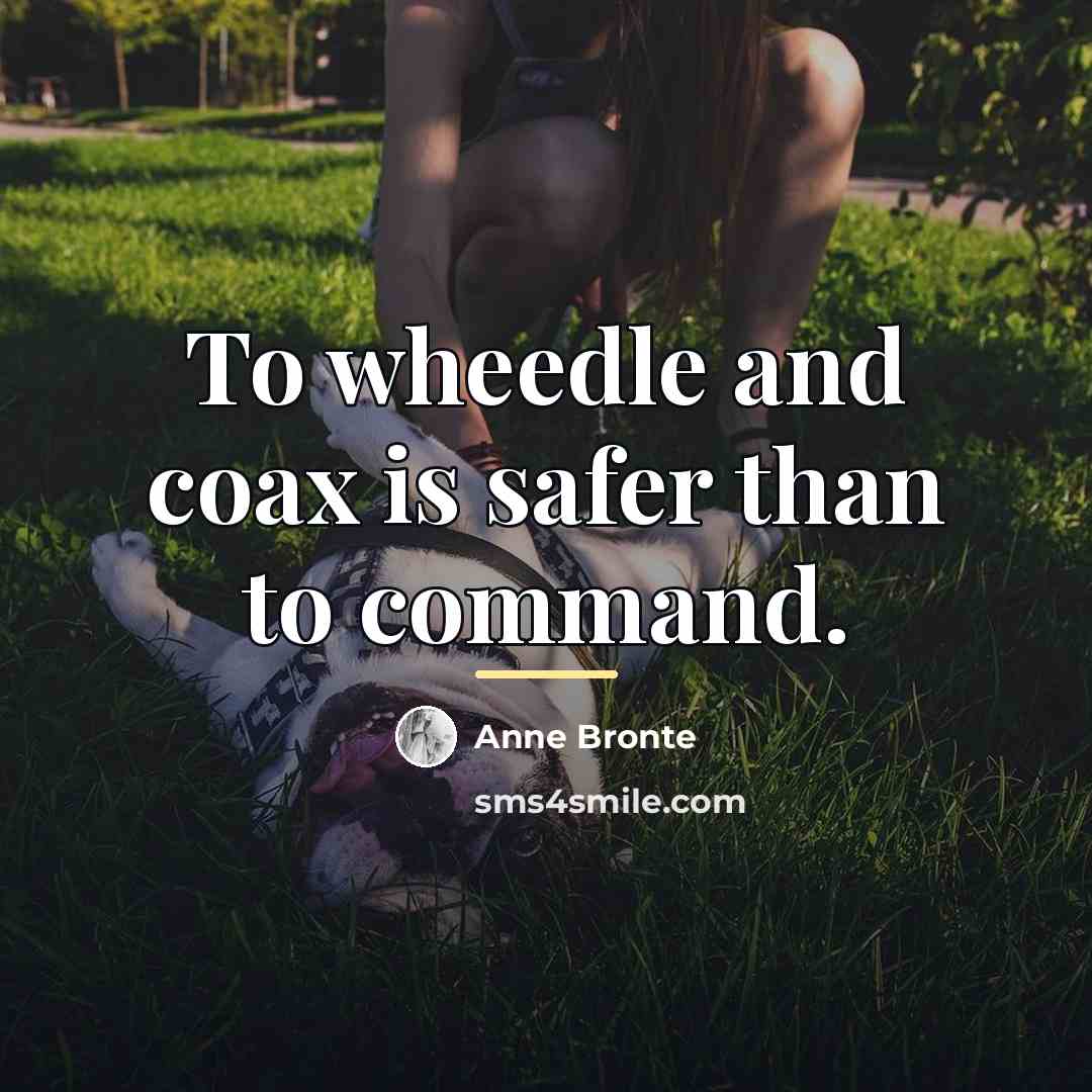 “To wheedle and coax is safer than to command.…” quote by Anne Bronte
