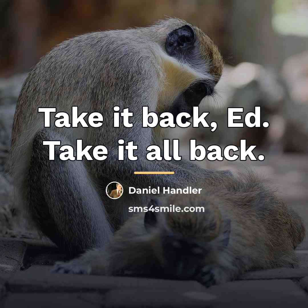 “Take it back, Ed. Take it all back.…” quote by Daniel Handler
