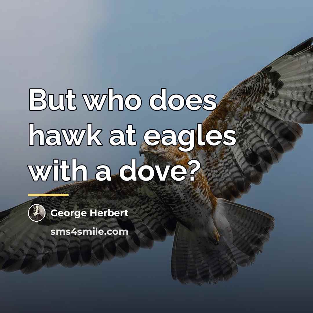 “But who does hawk at eagles with a dove?…” quote by George Herbert