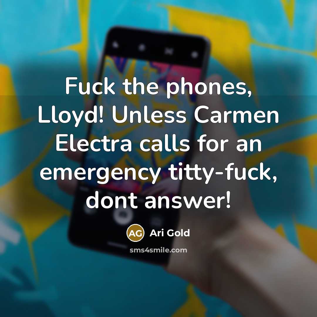 “Fuck the phones, Lloyd! Unless Carmen Electra calls for an…” quote by Ari Gold