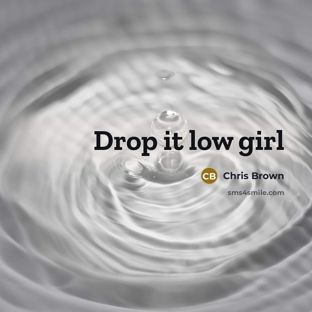 “Drop it low girl” quote by Chris Brown