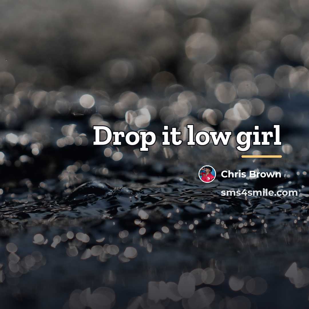 “Drop it low girl…” quote by Chris Brown