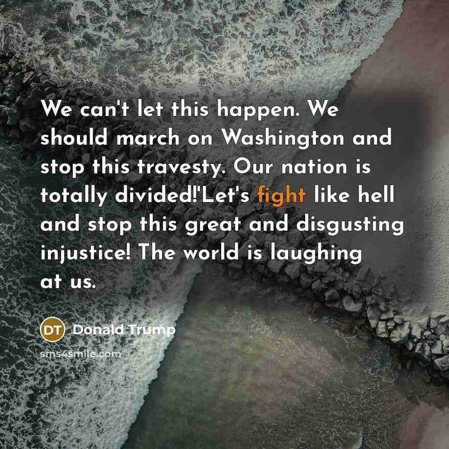 “We can't let this happen. We should march on Washington…” quote by Donald Trump