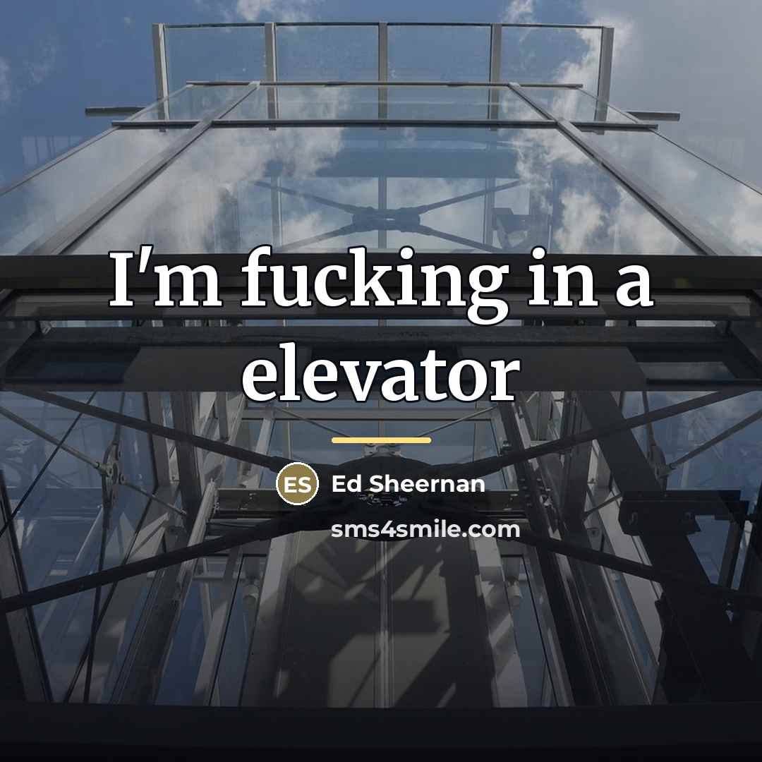 “I'm fucking in a elevator…” quote by Ed Sheernan