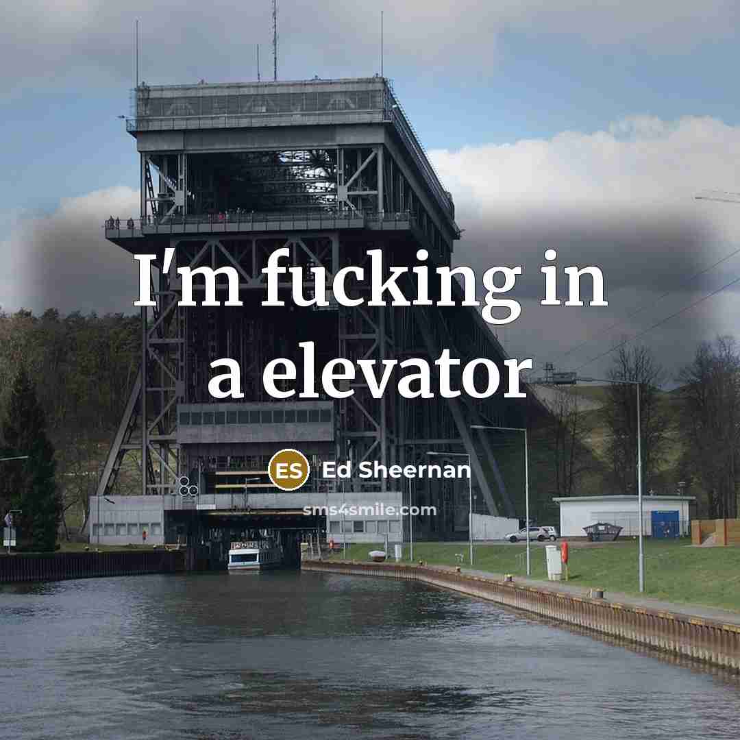 “I'm fucking in a elevator” quote by Ed Sheernan