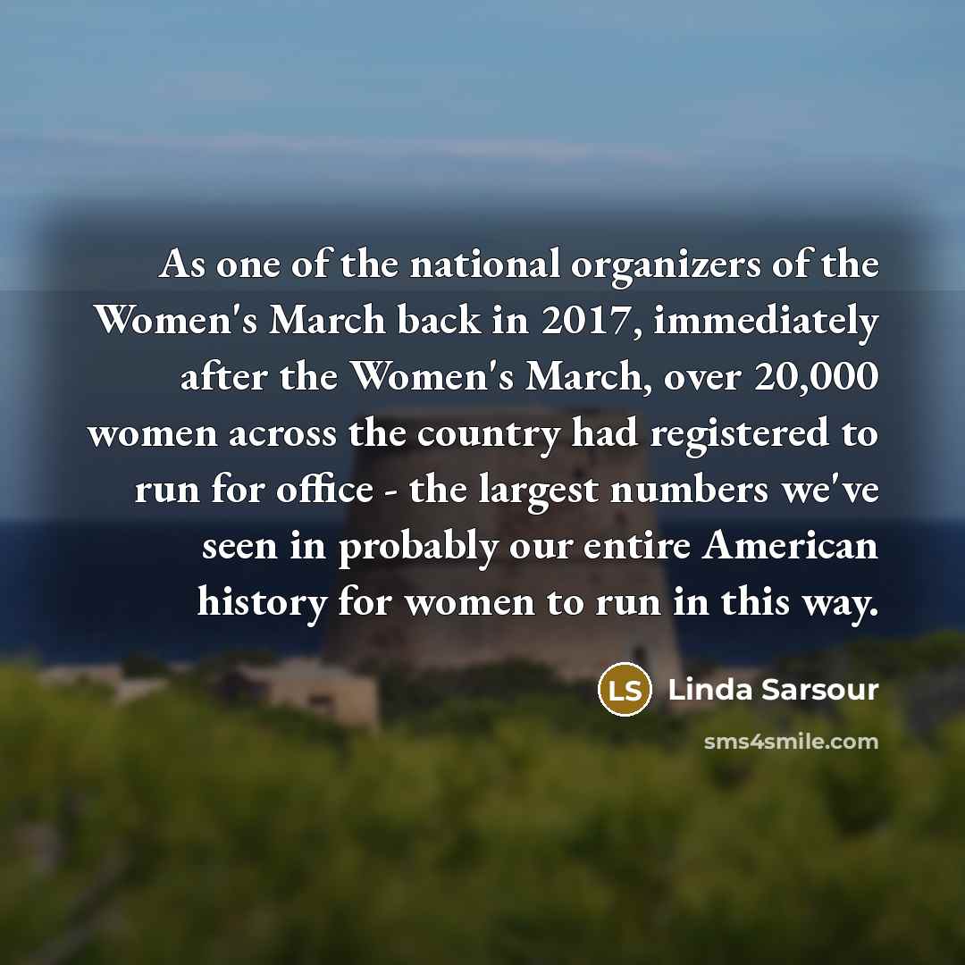 “As one of the national organizers of the Women's March…” quote by Linda Sarsour