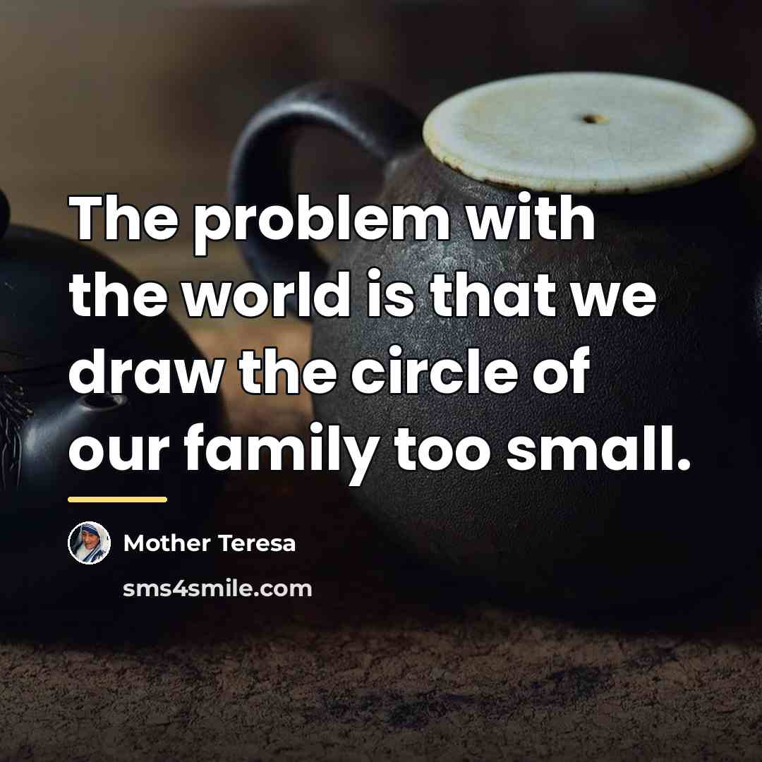 “The problem with the world is that we draw the…” quote by Mother Teresa