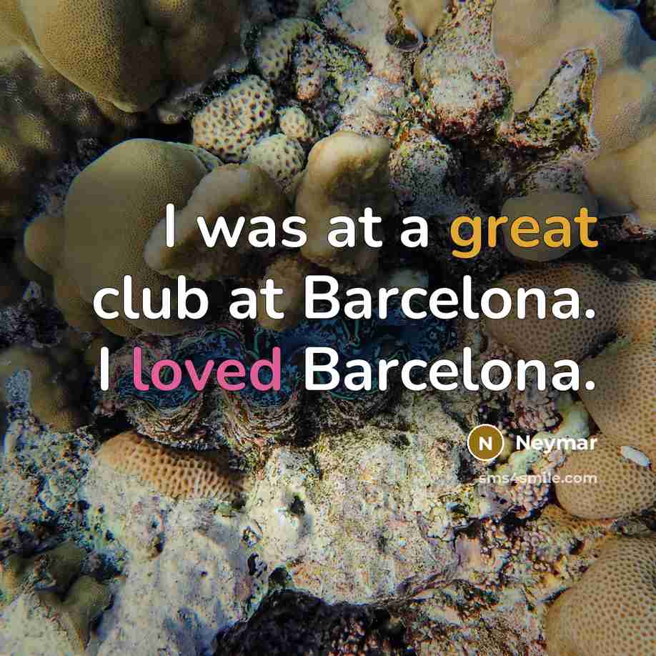 “I was at a great club at Barcelona. I loved…” quote by Neymar