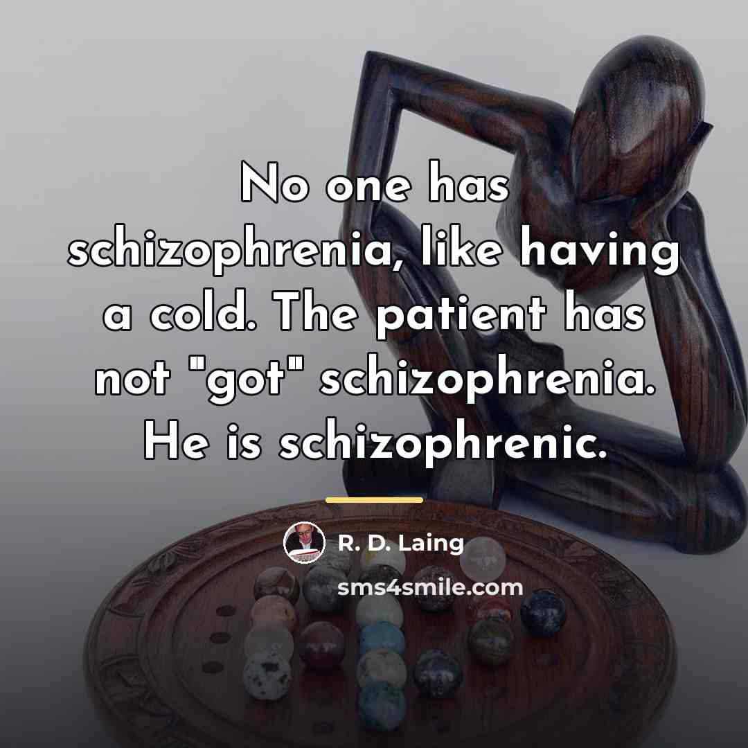 “No one has schizophrenia, like having a cold. The patient…” quote by R. D. Laing