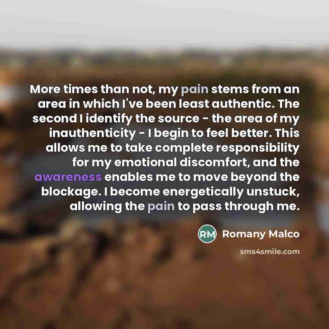 “More times than not, my pain stems from an area…” quote by Romany Malco