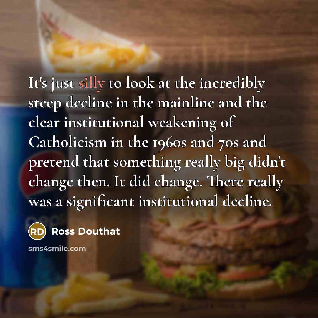 “It's just silly to look at the incredibly steep decline…” quote by Ross Douthat