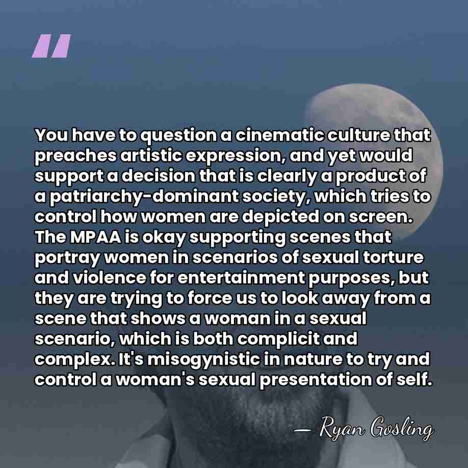 You have to question a cinematic culture that preaches artistic expression, and&hellip; - Ryan Gosling